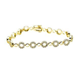 Infinity 7-Inch Tennis Bracelet in Gold Over Sterling Silver With CZ